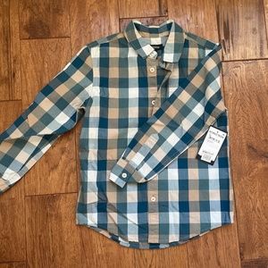 NWT Boys Nordstrom button-down Plaid Shirt